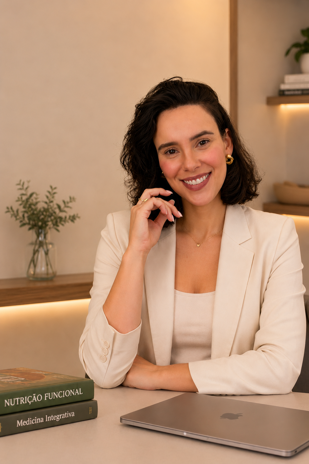 Brenda Ribas, nutricionista funcional, em seu consultório